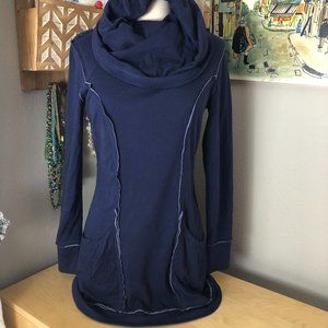 EXOFFICIO Tunic Sweatshirt Women's size XS Blue Gray Cowl Neck NEW